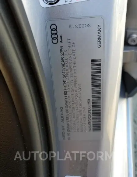 AUDI A6 PREMIUM 2016 vin WAUGFAFC6GN056250 from auto auction Copart