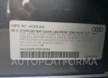 AUDI A8 L QUATT 2015 vin WAU32AFD1FN018264 from auto auction Copart