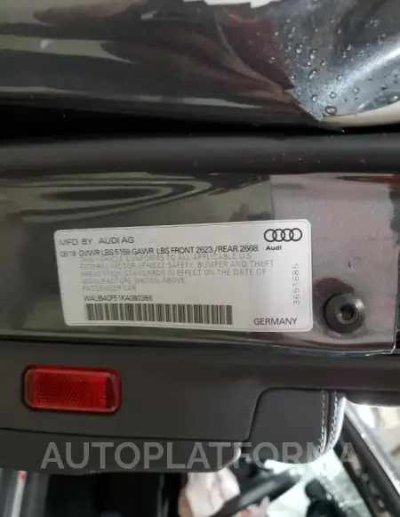 AUDI S5 PREMIUM 2019 vin WAUB4CF51KA080386 from auto auction Copart