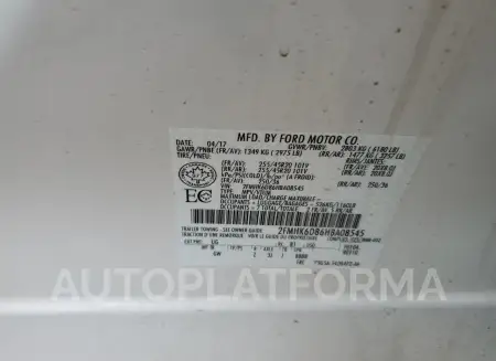 FORD FLEX LIMIT 2017 vin 2FMHK6D86HBA08545 from auto auction Copart