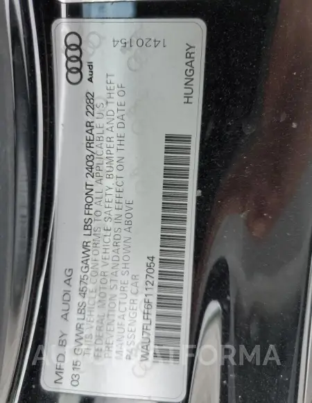 AUDI A3 2015 vin WAU7FLFF6F1127054 from auto auction Copart