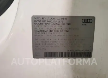 AUDI SQ5 PREMIU 2016 vin WA1CCAFP8GA135367 from auto auction Copart