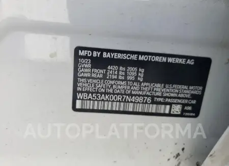 BMW 228I 2024 vin WBA53AK00R7N49876 from auto auction Copart