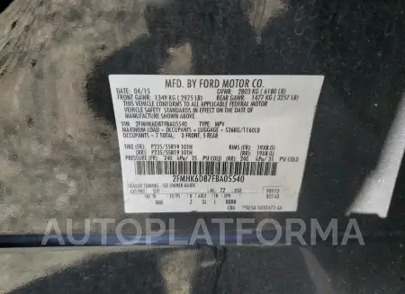 FORD FLEX LIMIT 2015 vin 2FMHK6D87FBA05540 from auto auction Copart