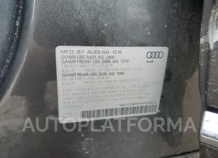 AUDI Q5 PREMIUM 2017 vin WA1C2AFP7HA090832 from auto auction Copart