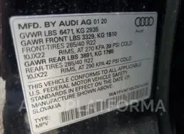 AUDI Q8 PRESTIG 2020 vin WA1FVAF16LD014185 from auto auction Copart