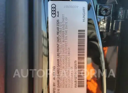 AUDI S3 PREMIUM 2017 vin WAUB1GFF4H1025979 from auto auction Copart