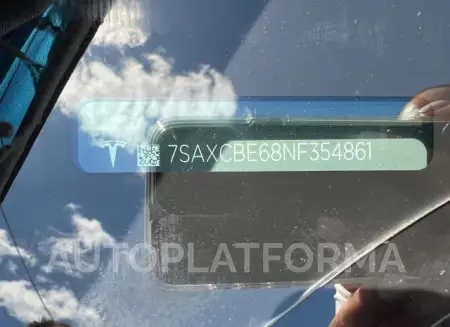 TESLA MODEL X 2022 vin 7SAXCBE68NF354861 from auto auction Copart