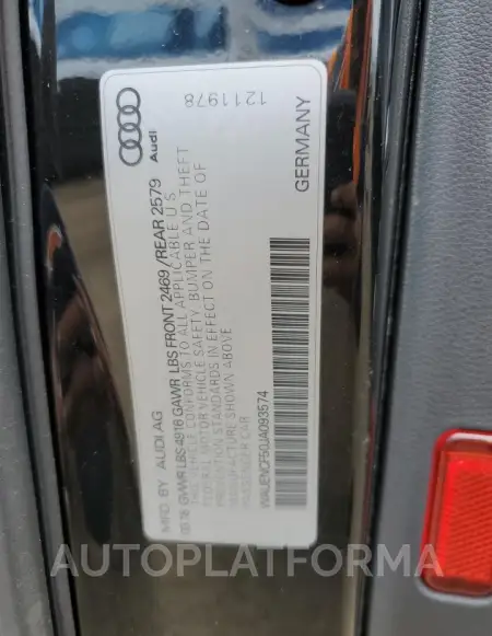 AUDI A5 PREMIUM 2018 vin WAUENCF50JA093574 from auto auction Copart