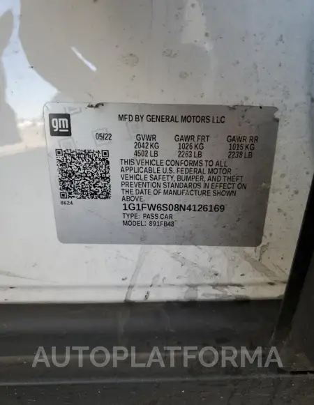 CHEVROLET BOLT EV 1L 2022 vin 1G1FW6S08N4126169 from auto auction Copart