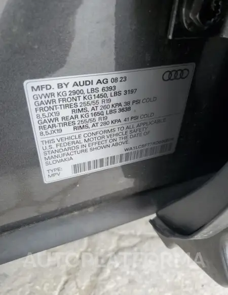 AUDI Q7 PREMIUM 2024 vin WA1LCBF77RD000579 from auto auction Copart