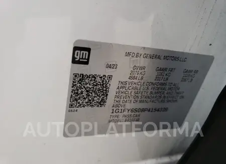 CHEVROLET BOLT EUV L 2023 vin 1G1FY6S08P4154339 from auto auction Copart