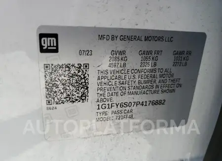 CHEVROLET BOLT EUV L 2023 vin 1G1FY6S07P4176882 from auto auction Copart