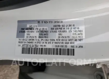 MAZDA CX-9 TOURI 2020 vin JM3TCBCY8L0413541 from auto auction Copart