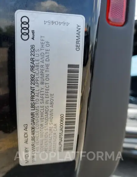 AUDI A5 PREMIUM 2018 vin WAUPNAF55JA000660 from auto auction Copart