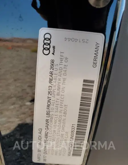 AUDI A5 PREMIUM 2018 vin WAUYNGF51JN005371 from auto auction Copart