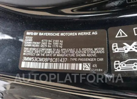 BMW M240XI 2023 vin 3MW53CM08P8C81437 from auto auction Copart