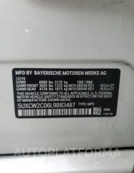 BMW X7 XDRIVE5 2020 vin 5UXCW2C06L9B83487 from auto auction Copart