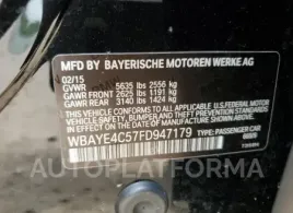 BMW 740 LI 2015 vin WBAYE4C57FD947179 from auto auction Copart