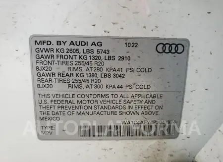 AUDI SQ5 PRESTI 2023 vin WA1C4AFY4P2041874 from auto auction Copart