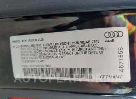 AUDI A5 PREMIUM 2023 vin WAUFACF58PA023961 from auto auction Copart