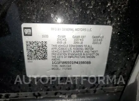 CHEVROLET BOLT EV 1L 2023 vin 1G1FW6S01P4198088 from auto auction Copart