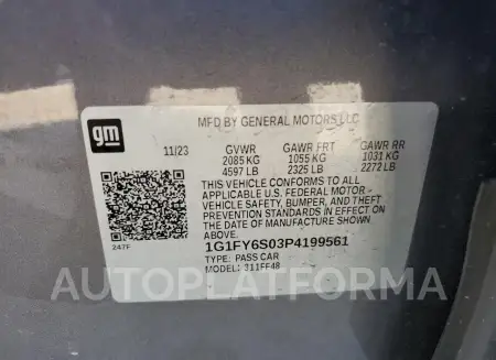 CHEVROLET BOLT EUV L 2023 vin 1G1FY6S03P4199561 from auto auction Copart