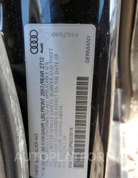 AUDI A6 PREMIUM 2015 vin WAUFFAFC0FN033914 from auto auction Copart