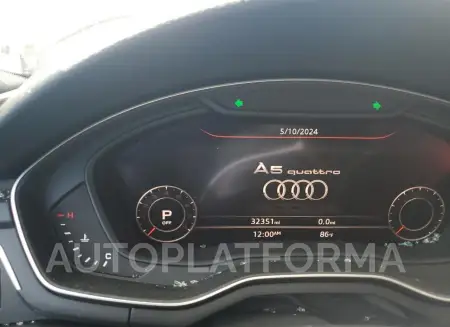 AUDI A5 PRESTIG 2019 vin WAUFNCF57KA073974 from auto auction Copart