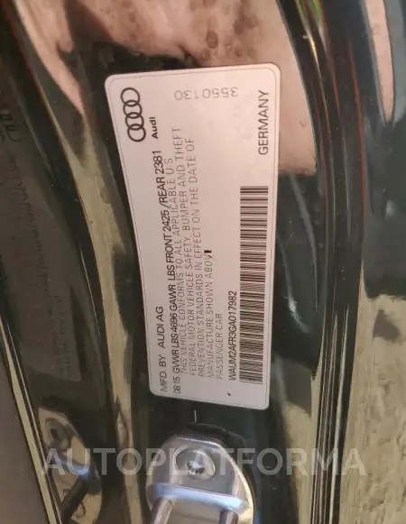 AUDI A5 PREMIUM 2016 vin WAUM2AFR3GA017982 from auto auction Copart