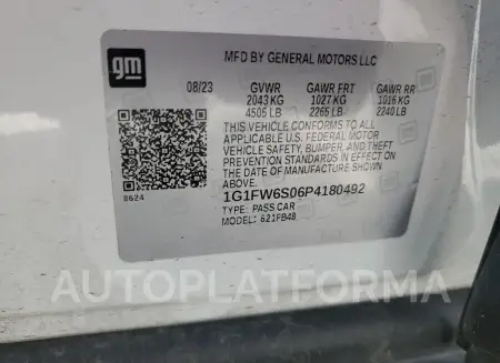 CHEVROLET BOLT EV 1L 2023 vin 1G1FW6S06P4180492 from auto auction Copart