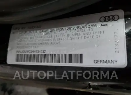 AUDI A6 PREMIUM 2017 vin WAUG8AFC3HN134432 from auto auction Copart