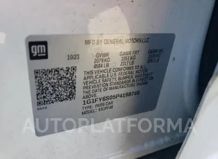 CHEVROLET BOLT EUV L 2023 vin 1G1FY6S05P4198749 from auto auction Copart