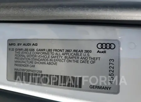 AUDI A6 PREMIUM 2023 vin WAUD3BF26PN031258 from auto auction Copart