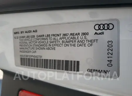 AUDI A6 PREMIUM 2023 vin WAUE3BF20PN042731 from auto auction Copart