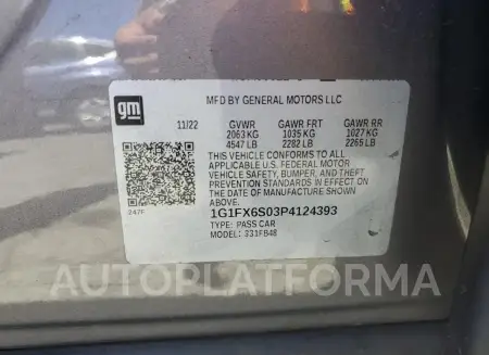 CHEVROLET BOLT EV 2L 2023 vin 1G1FX6S03P4124393 from auto auction Copart