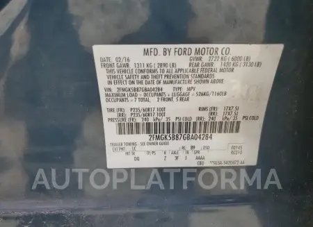 FORD FLEX SE 2016 vin 2FMGK5B87GBA04284 from auto auction Copart