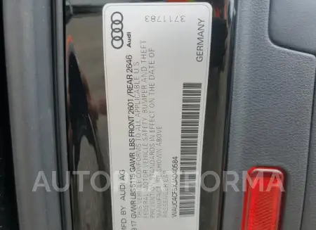 AUDI S5 PRESTIG 2018 vin WAUC4CF5XJA040584 from auto auction Copart