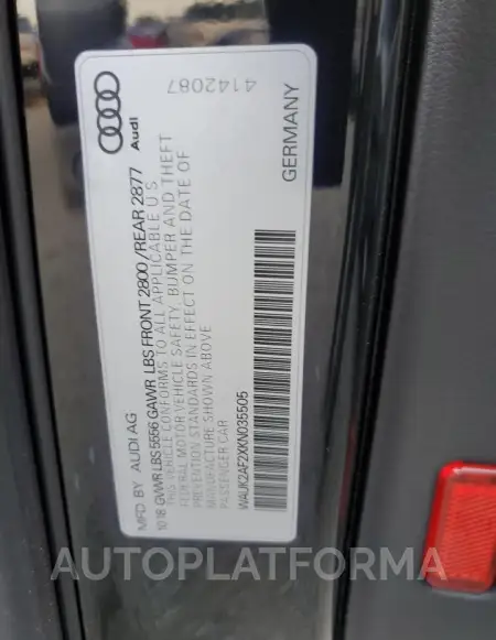 AUDI A6 PREMIUM 2019 vin WAUK2AF2XKN035505 from auto auction Copart