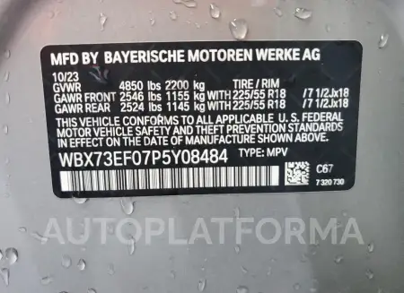 BMW X1 XDRIVE2 2023 vin WBX73EF07P5Y08484 from auto auction Copart