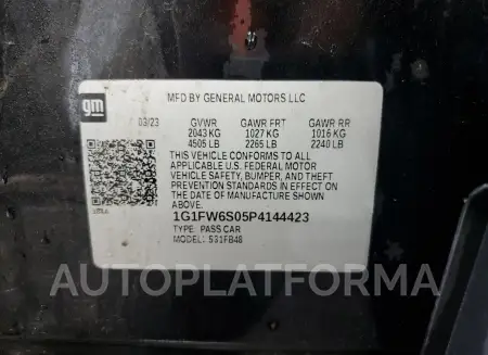 CHEVROLET BOLT EV 1L 2023 vin 1G1FW6S05P4144423 from auto auction Copart