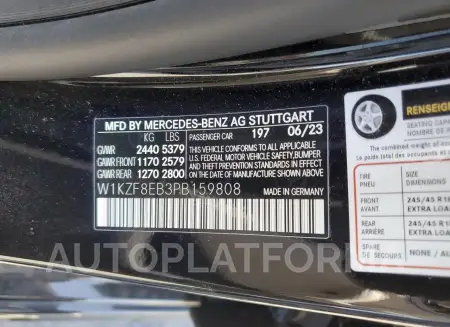 MERCEDES-BENZ E 350 4MAT 2023 vin W1KZF8EB3PB159808 from auto auction Copart