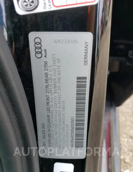 AUDI A6 PREMIUM 2016 vin WAUFGAFC9GN002501 from auto auction Copart