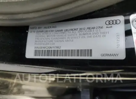 AUDI A6 PREMIUM 2016 vin WAUGFAFC2GN157852 from auto auction Copart