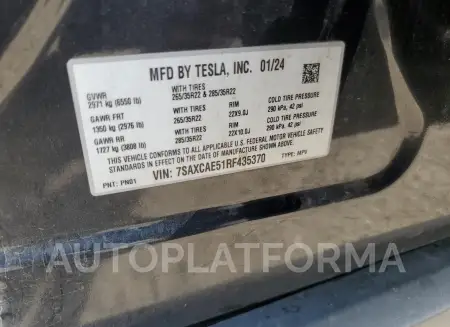 TESLA MODEL X 2024 vin 7SAXCAE51RF435370 from auto auction Copart