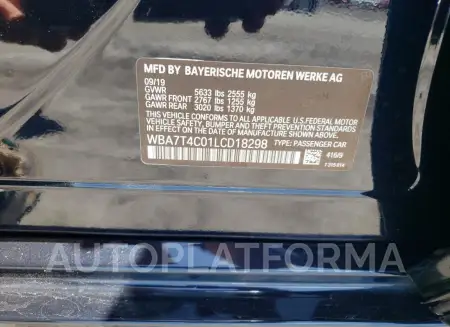 BMW 740 XI 2020 vin WBA7T4C01LCD18298 from auto auction Copart