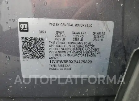 CHEVROLET BOLT EV 1L 2023 vin 1G1FW6S0XP4179829 from auto auction Copart