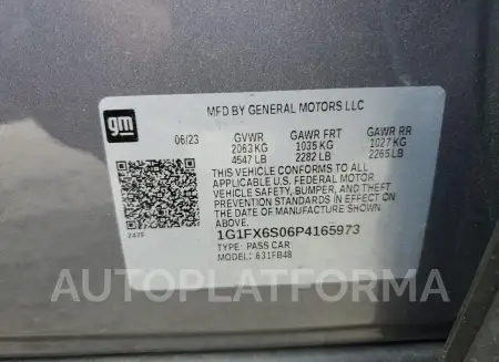 CHEVROLET BOLT EV 2L 2023 vin 1G1FX6S06P4165973 from auto auction Copart