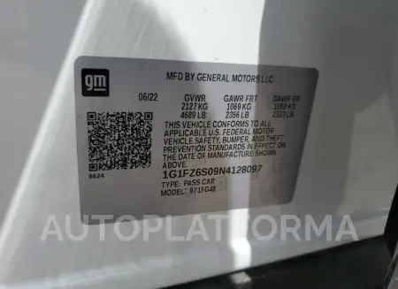 CHEVROLET BOLT EUV P 2022 vin 1G1FZ6S09N4128097 from auto auction Copart