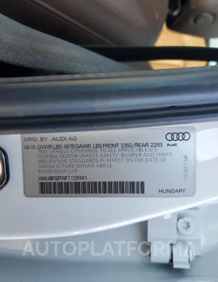 AUDI A3 PREMIUM 2015 vin WAUBFGFF6F1129341 from auto auction Copart